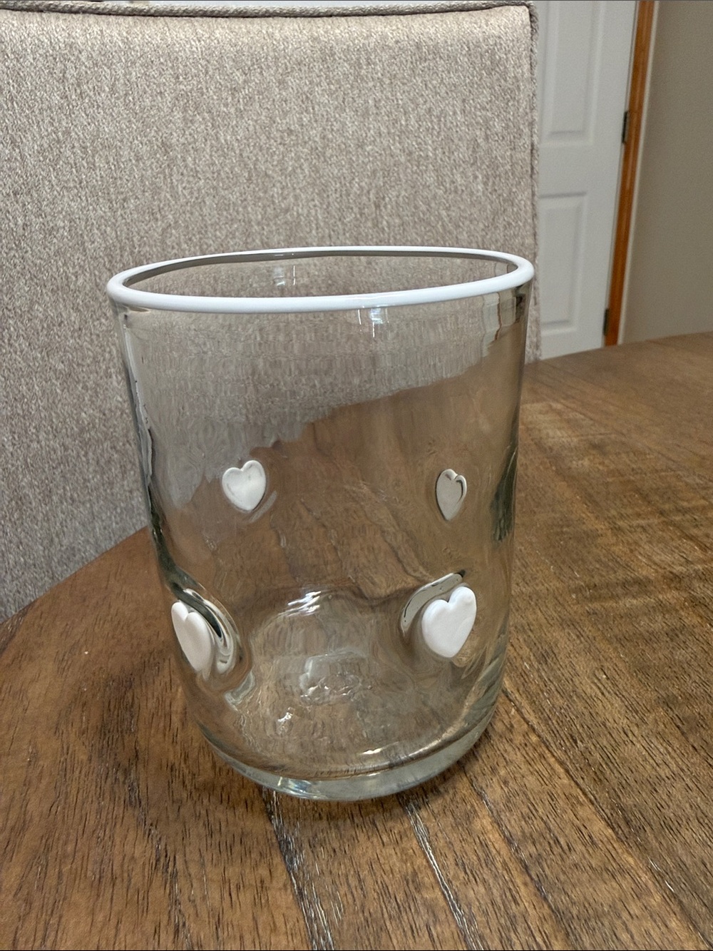 Anthropologie icon juice glass white heart